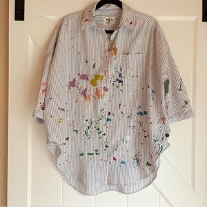 Anthropologie Holding Horses Paint
Splatter Oversized Boho Tunic Top Shirt